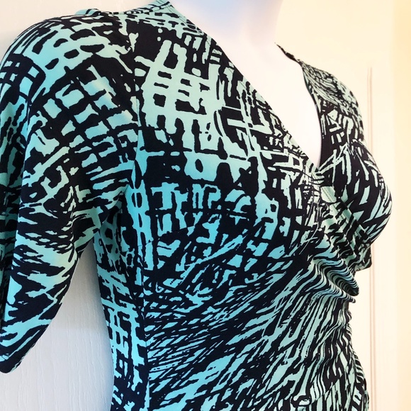 Kasper Dress Green/Black Abstract print.  Size: 8 - Picture 3 of 11